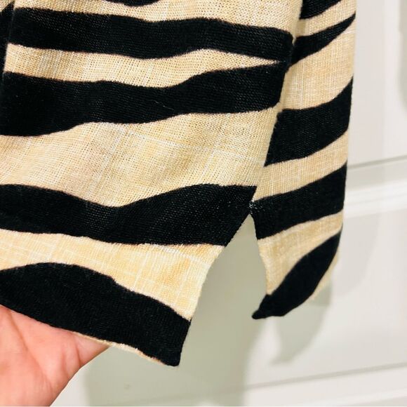 Chico's Women's Zebra Jeweled Ruby Pullover Sweater Sz 3 (US XL/16) Linen Blend - Picture 5 of 13